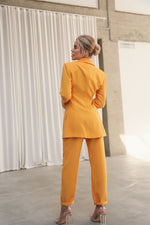 Load image into Gallery viewer, Banana Trousers with Wide Belt Yellow-baagr.myshopify.com-dress.-BOJONI
