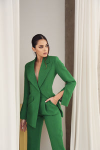 Flared Jacket with Slits on the Sleeves Green-baagr.myshopify.com-dress.-BOJONI