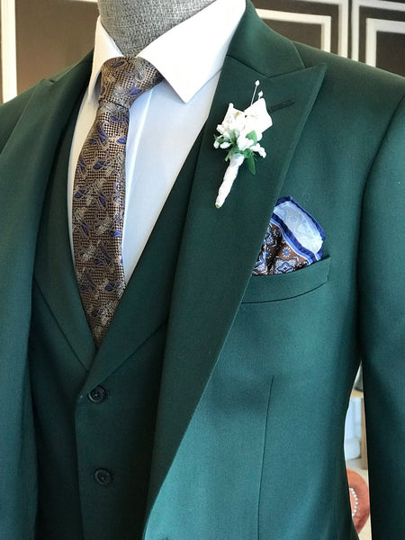 Bojoni Green Slim-Fit Suit 3-Piece | BOJONI