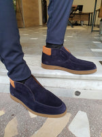 Load image into Gallery viewer, Bojo Giotto Dark Blue Suede Loafers-baagr.myshopify.com-shoes2-BOJONI
